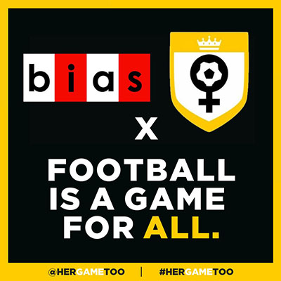 BIAS and HGT combined logo.
Caption: Football is a game for everyone